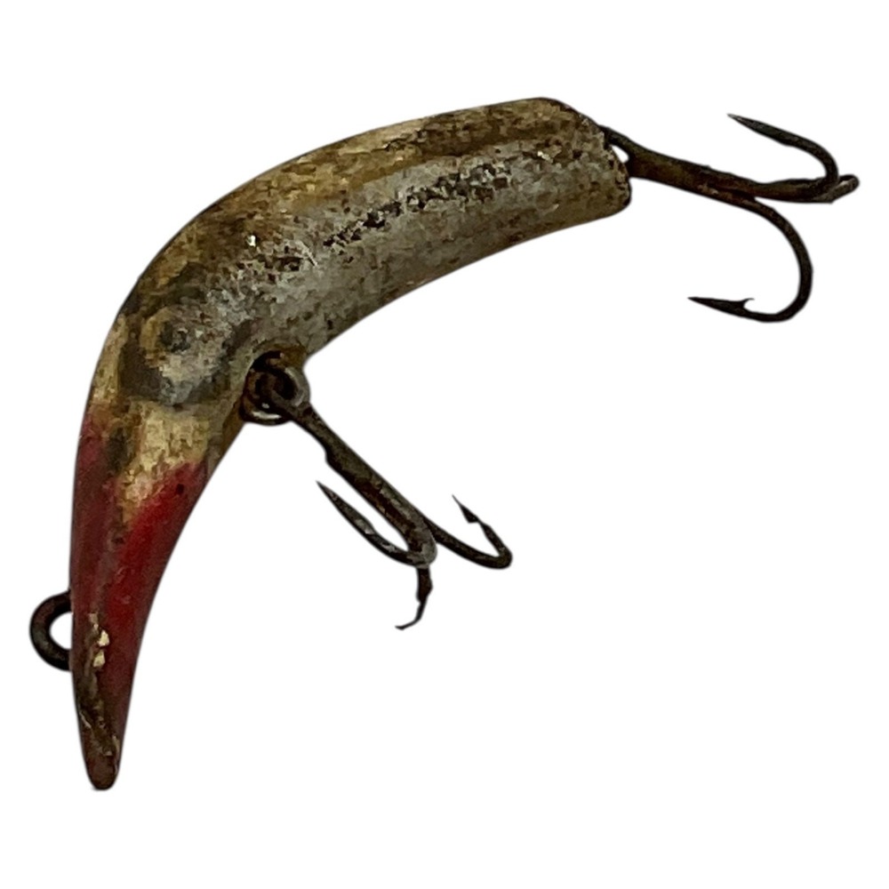 Vintage Kautzky Lazy‎ Ike Wooden Fishing Lure Red Head Diving Crankbait
